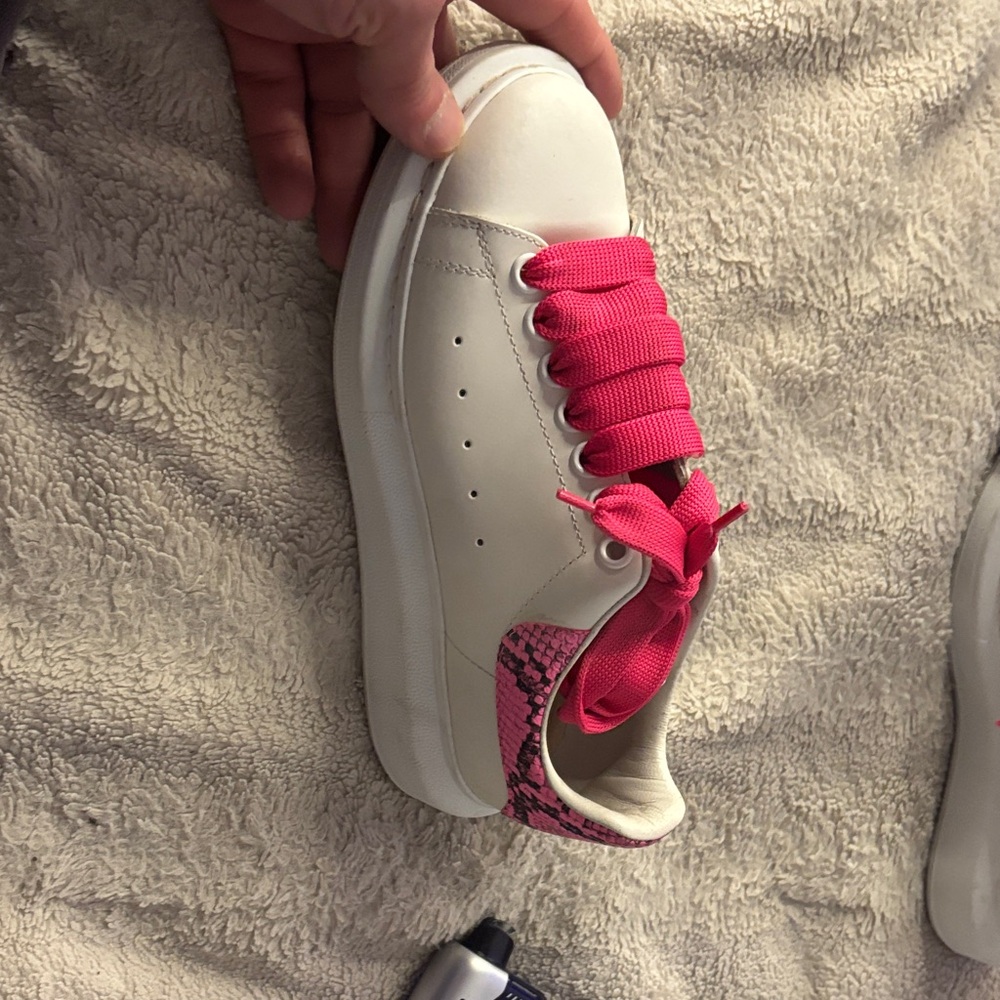 Alexander McQueen White and Pink Sneakers
